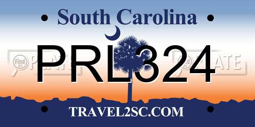 PRL324 South Carolina License Plate