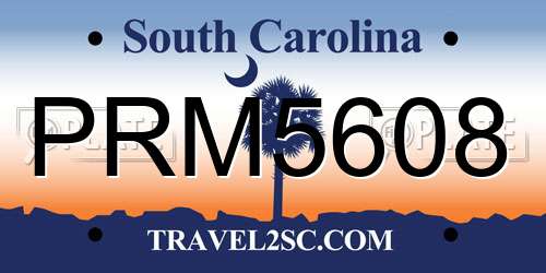 PRM5608 South Carolina License Plate