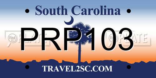 PRP103 South Carolina License Plate