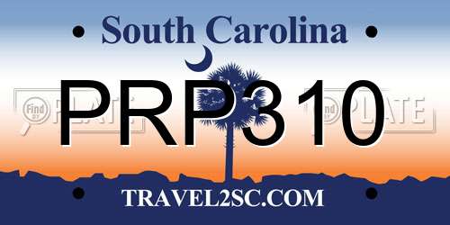 PRP310 South Carolina License Plate