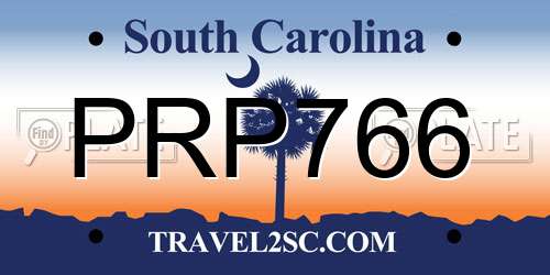 PRP766 South Carolina License Plate