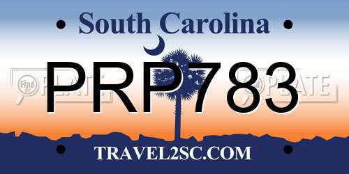 PRP783 South Carolina License Plate