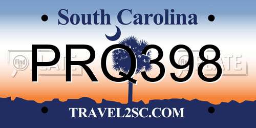 PRQ398 South Carolina License Plate