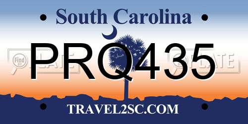 PRQ435 South Carolina License Plate
