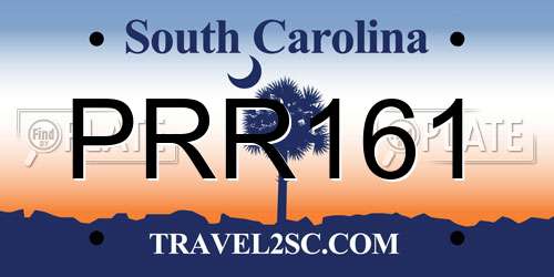 PRR161 South Carolina License Plate