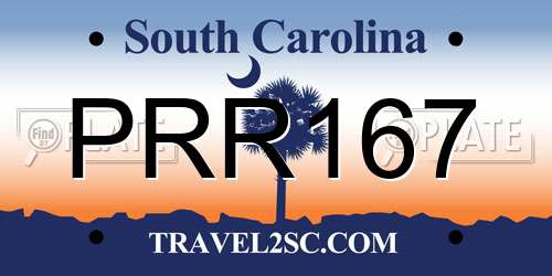 PRR167 South Carolina License Plate