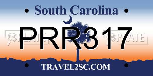 PRR317 South Carolina License Plate