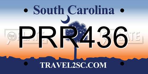 PRR436 South Carolina License Plate