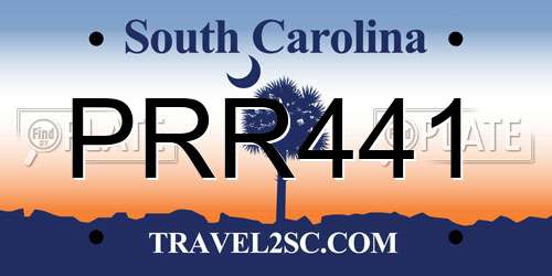 PRR441 South Carolina License Plate