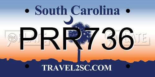 PRR736 South Carolina License Plate