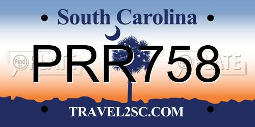 PRR758 South Carolina License Plate