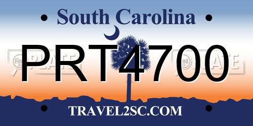 PRT4700 South Carolina License Plate
