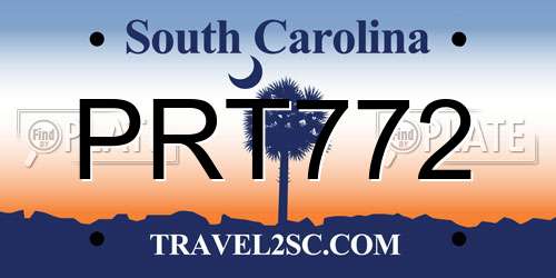 PRT772 South Carolina License Plate