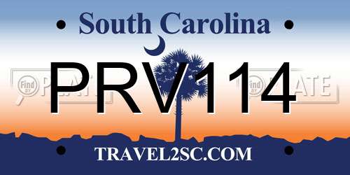 PRV114 South Carolina License Plate