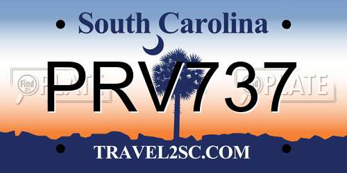 PRV737 South Carolina License Plate