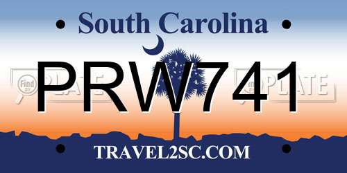 PRW741 South Carolina License Plate