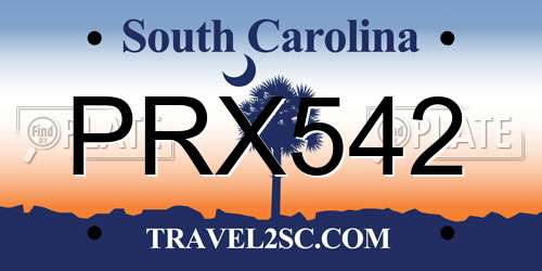 PRX542 South Carolina License Plate