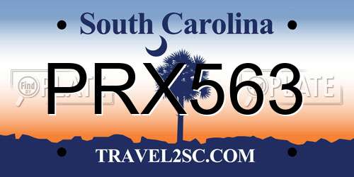 PRX563 South Carolina License Plate