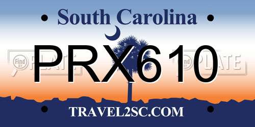 PRX610 South Carolina License Plate