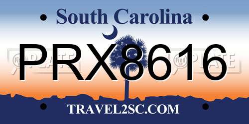 PRX8616 South Carolina License Plate