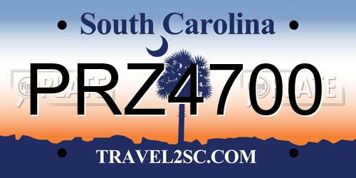 PRZ4700 South Carolina License Plate