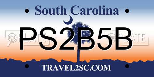 PS2B5B South Carolina License Plate