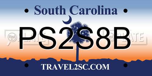 PS2S8B South Carolina License Plate