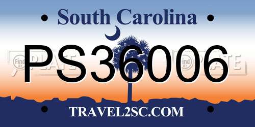 PS36006 South Carolina License Plate