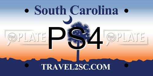 PS4 South Carolina License Plate