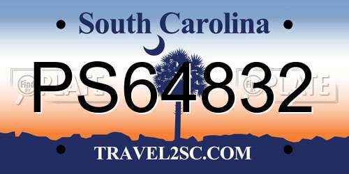 PS64832 South Carolina License Plate