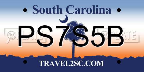 PS7S5B South Carolina License Plate