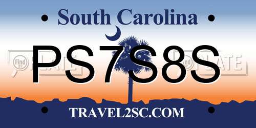 PS7S8S South Carolina License Plate