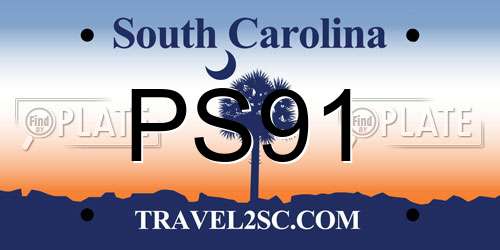 PS91 South Carolina License Plate