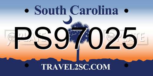 PS97025 South Carolina License Plate