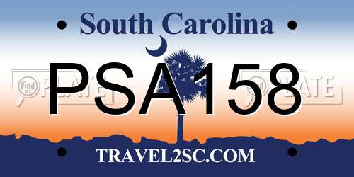 PSA158 South Carolina License Plate