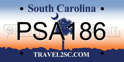 PSA186 South Carolina License Plate