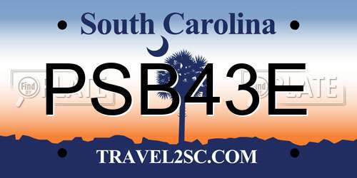 PSB43E South Carolina License Plate