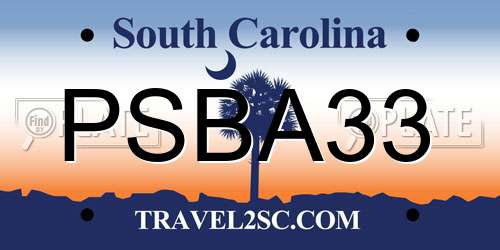PSBA33 South Carolina License Plate