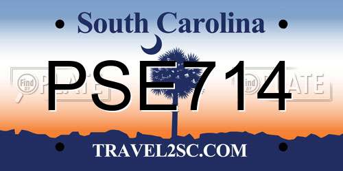PSE714 South Carolina License Plate