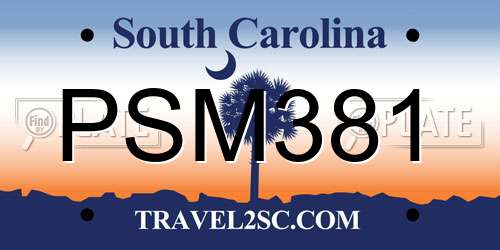 PSM381 South Carolina License Plate