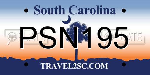 PSN195 South Carolina License Plate