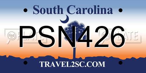 PSN426 South Carolina License Plate