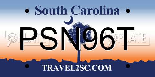 PSN96T South Carolina License Plate