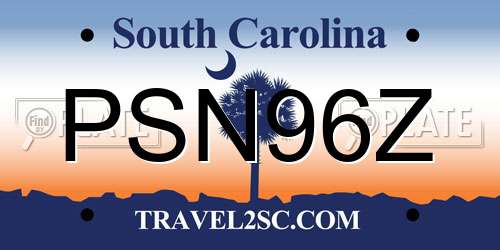 PSN96Z South Carolina License Plate