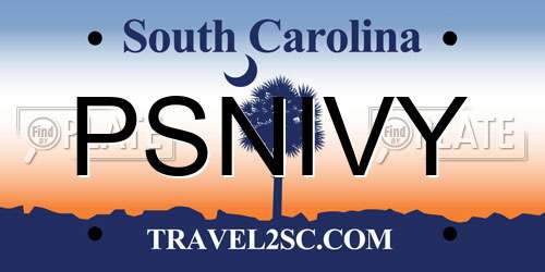 PSNIVY South Carolina License Plate