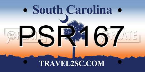 PSR167 South Carolina License Plate
