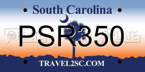 PSR350 South Carolina License Plate