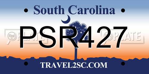 PSR427 South Carolina License Plate