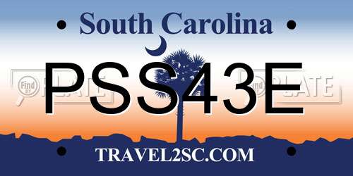 PSS43E South Carolina License Plate
