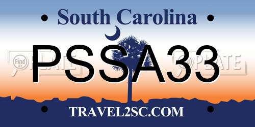 PSSA33 South Carolina License Plate